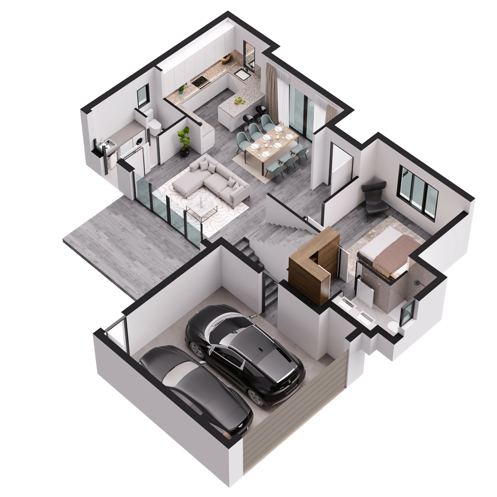 3D floor plans with dimensions