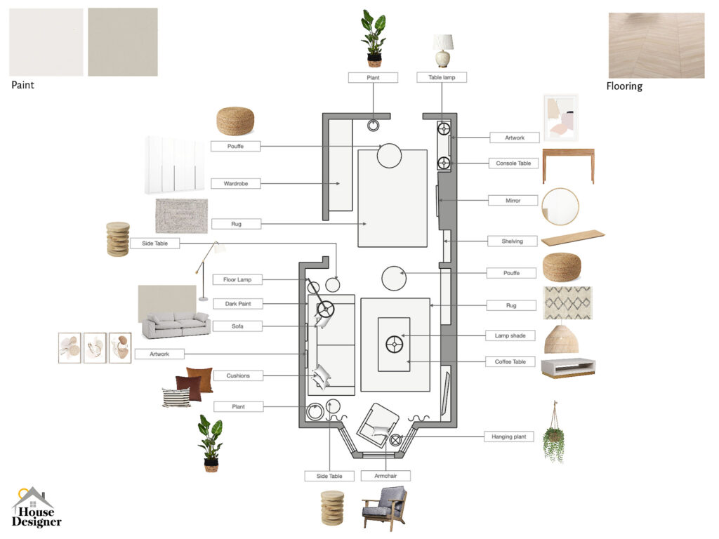 furniture layout plan for Through Lounge