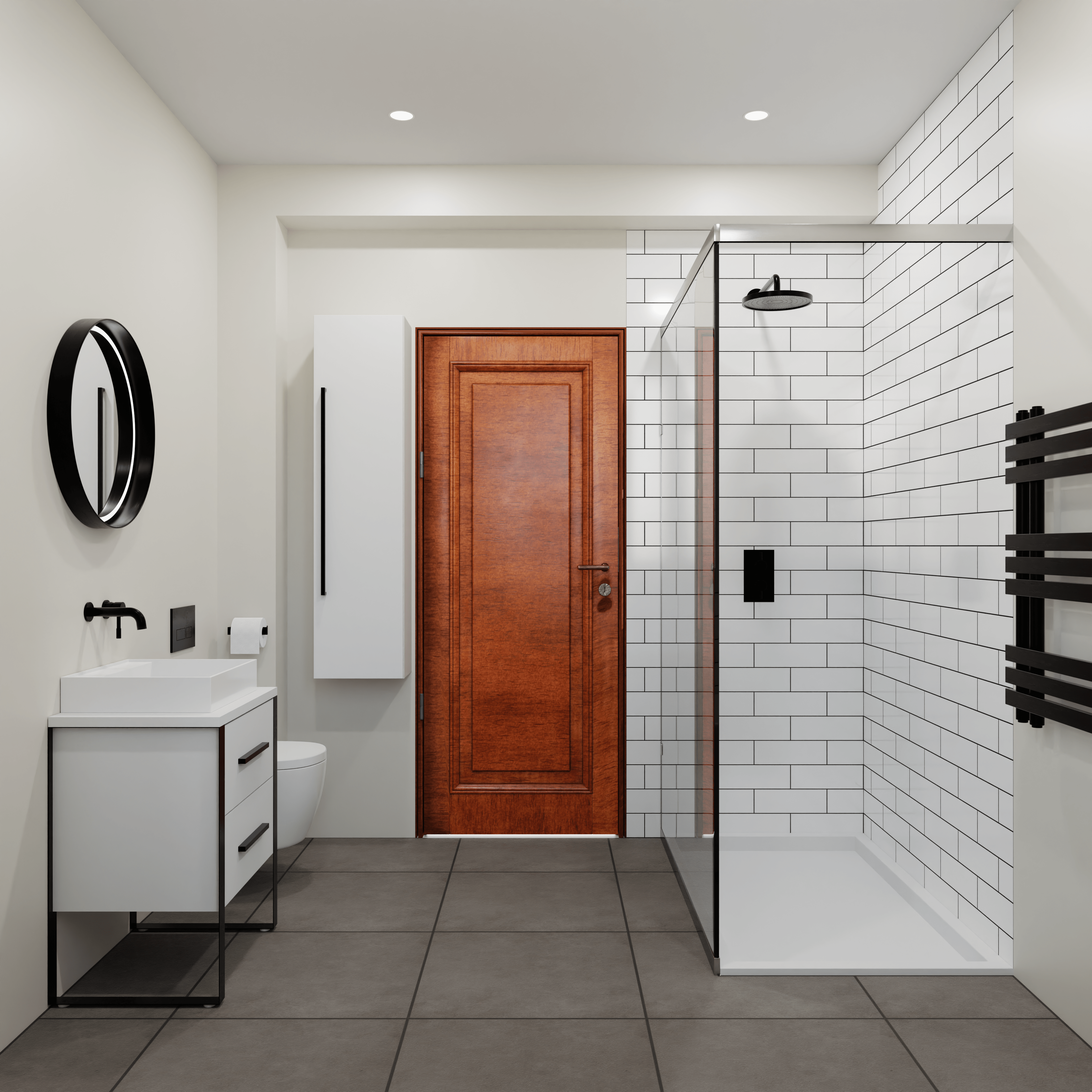 Modern Monochrome Bathroom Ensuite design