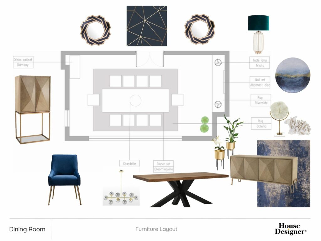 Furniture Layout Plan for Dining Room