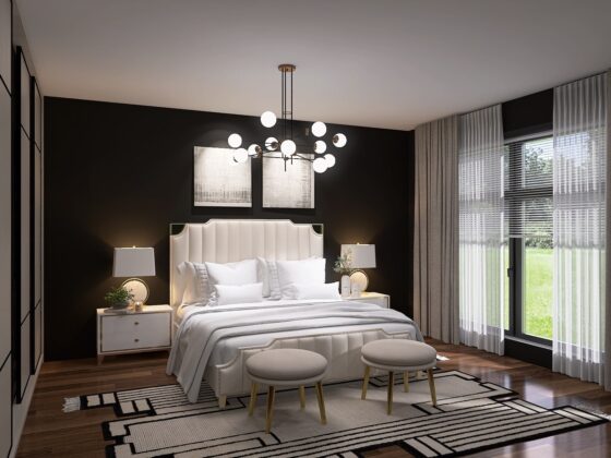 Chic Sophistication: Luxe Monochrome Bedroom Elegance