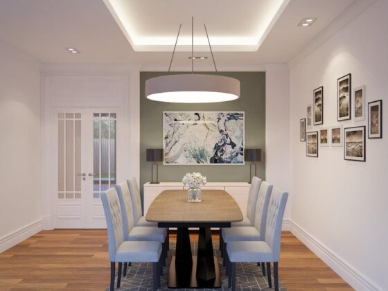 Tranquil Elegance: Dining Room Design with Ultimate Comfort