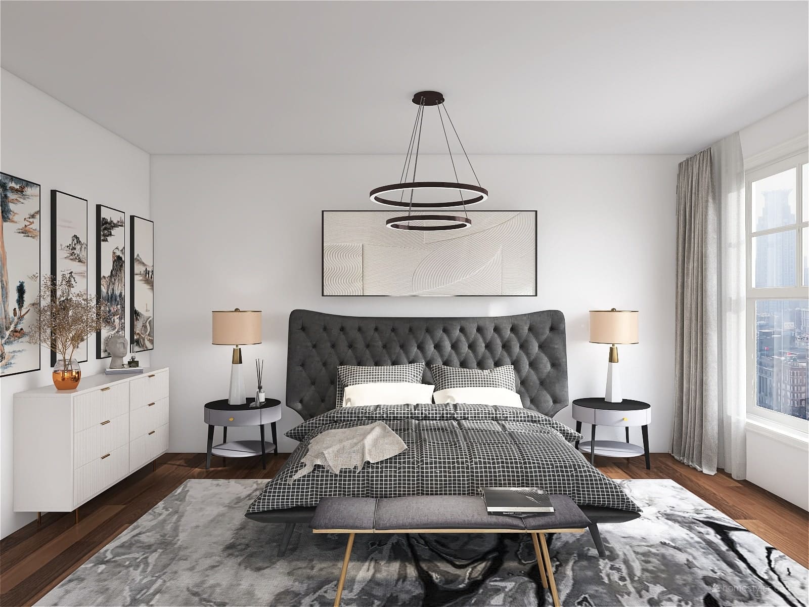 Elegance in Monochrome: A Stylish Bespoke Bedroom