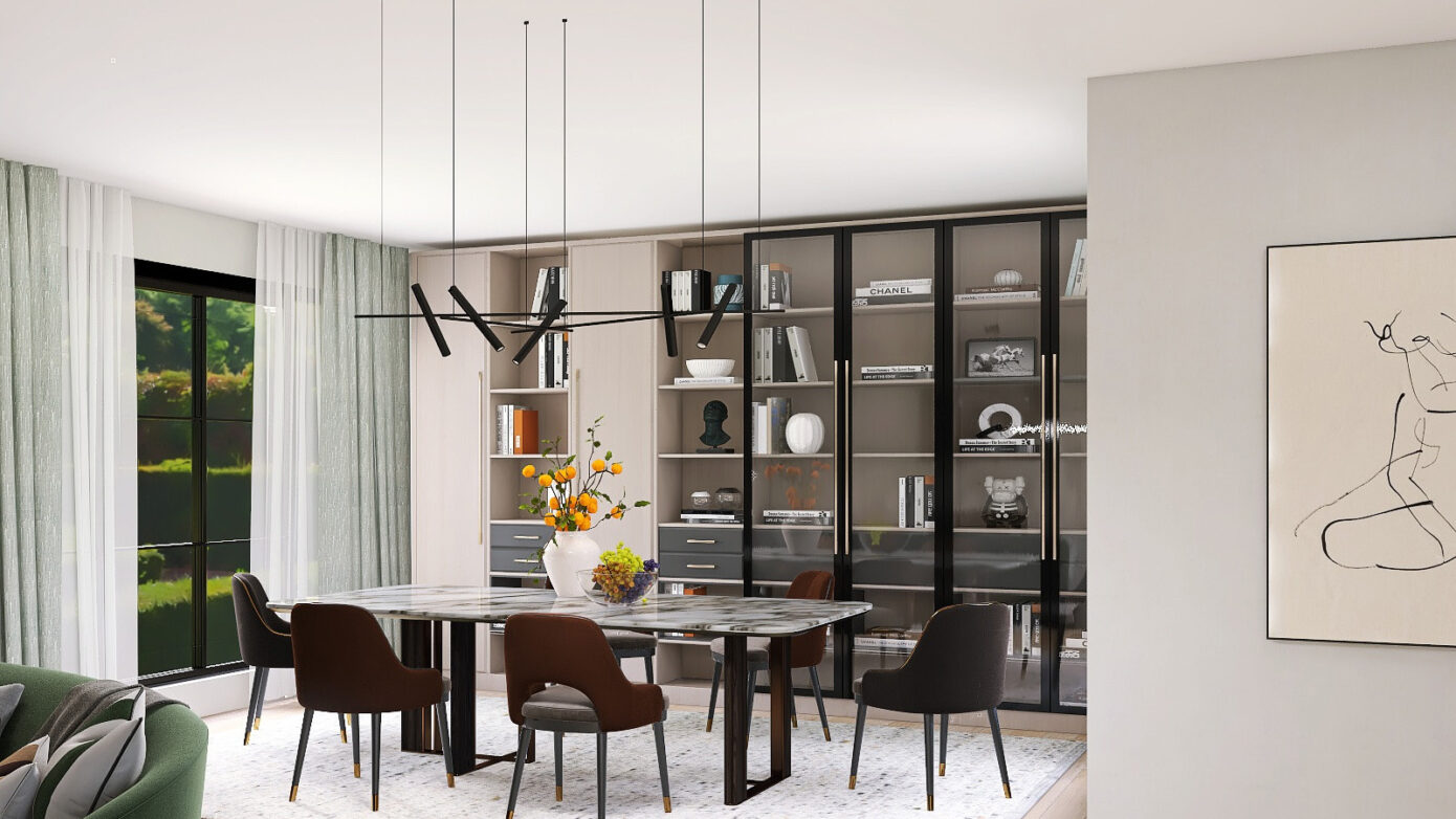 Modern Open Plan Living and Dining with Bespoke Joinery