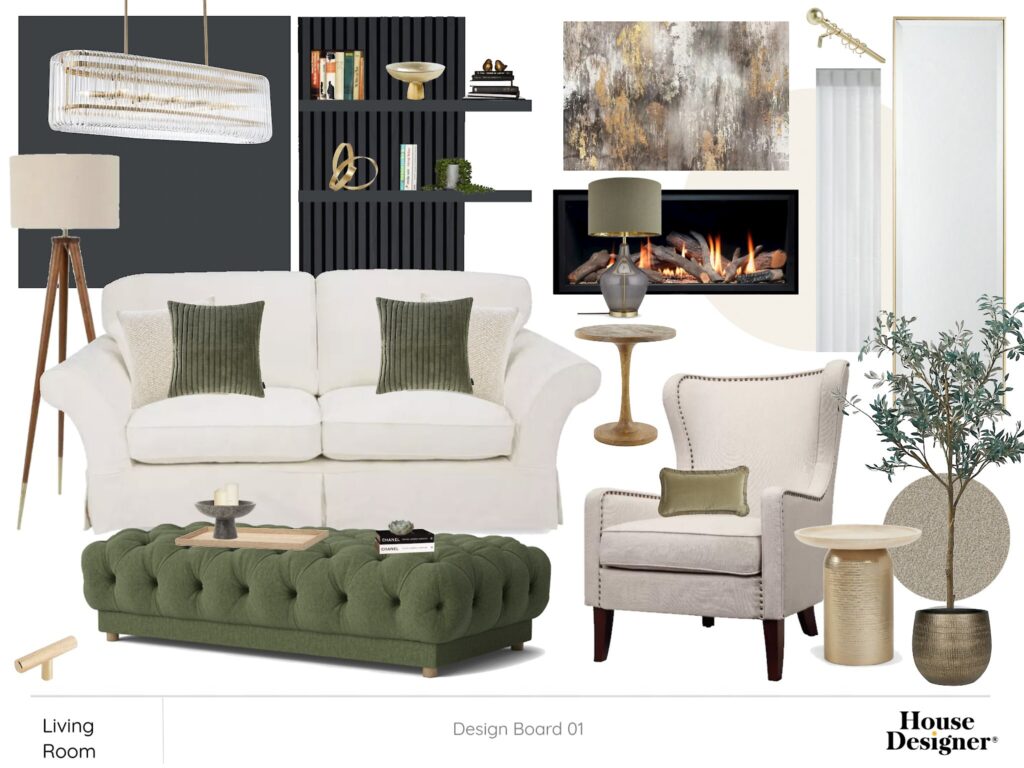 Luxury Living Room Design Board