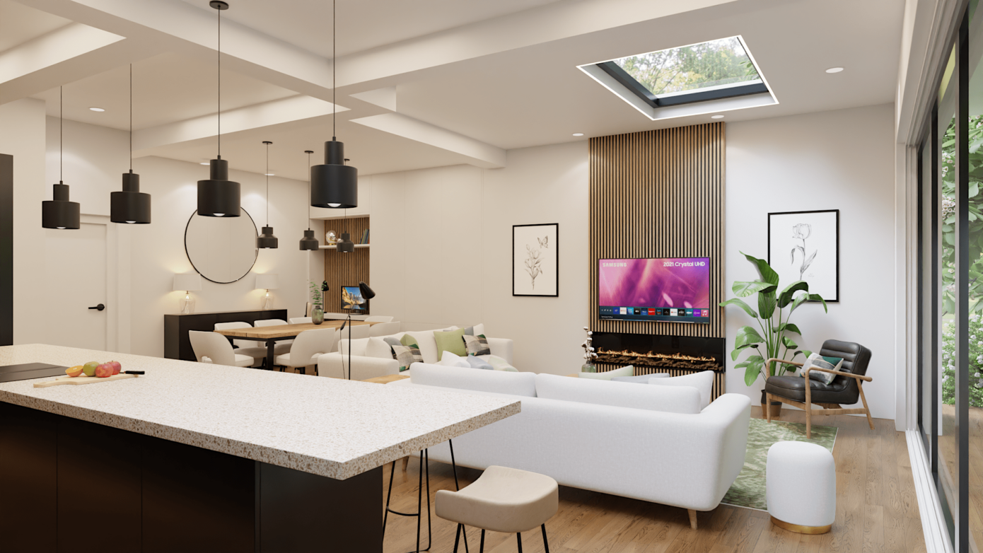 A Modern Open Plan Renovation with Stunning Ceiling Detail
